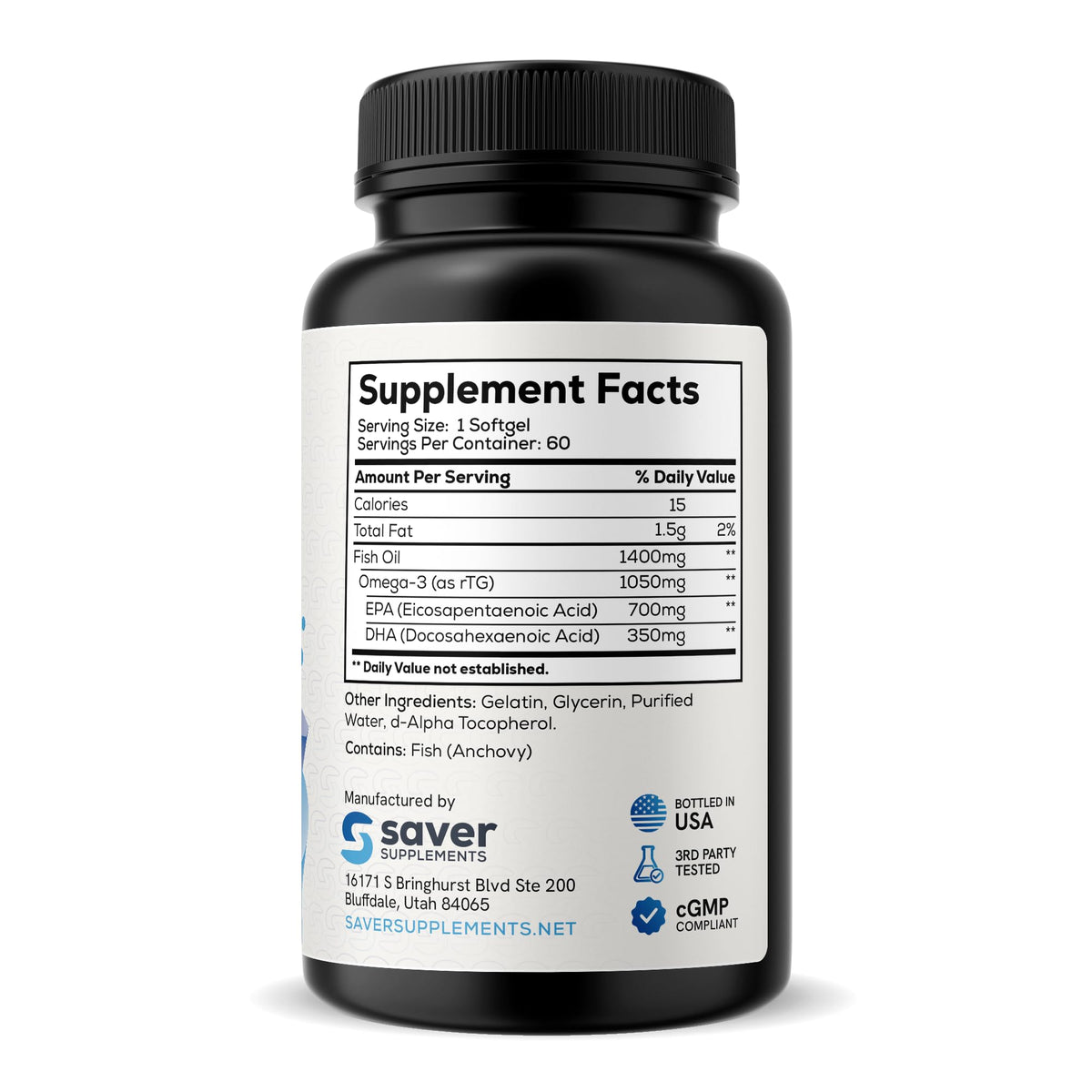 Omega 3 Fish Oil 1400 mg 60 Softgels D579851