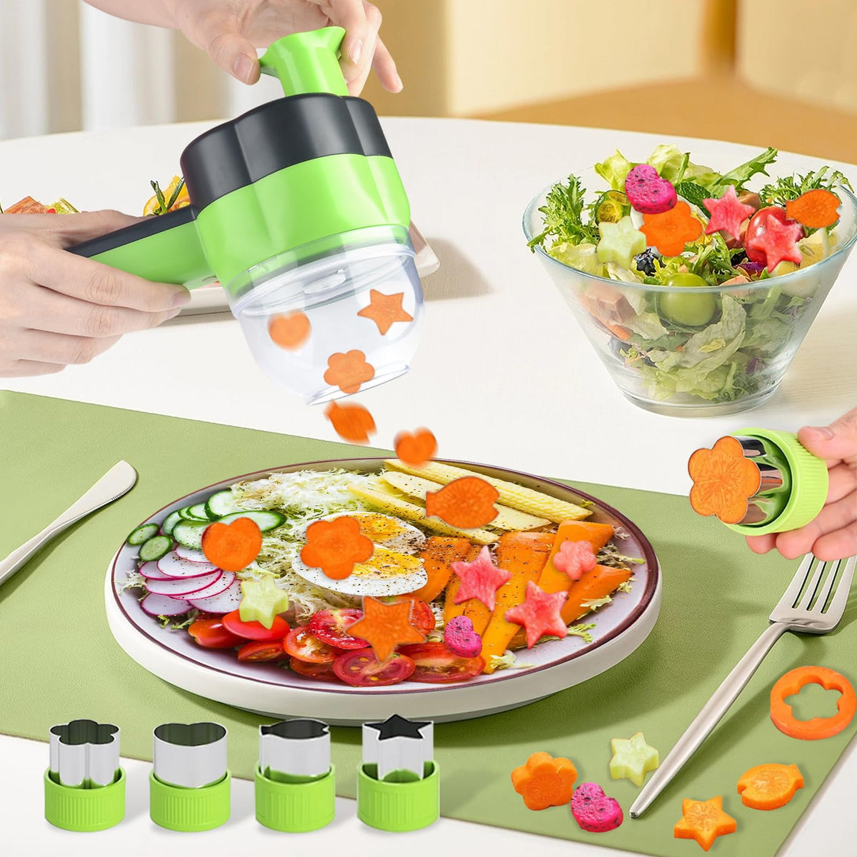 Electric Vegetable Slicer Set 4 in 1 Portable Rechargeable Wireless Food Processor X414066