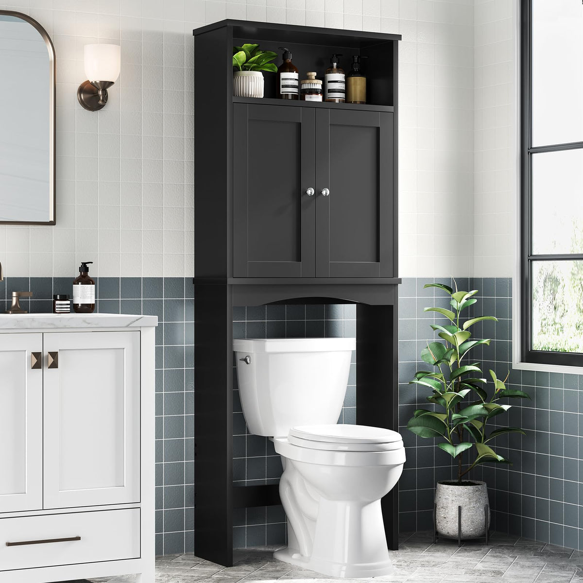 Black Over The Toilet Storage Cabinet K22127