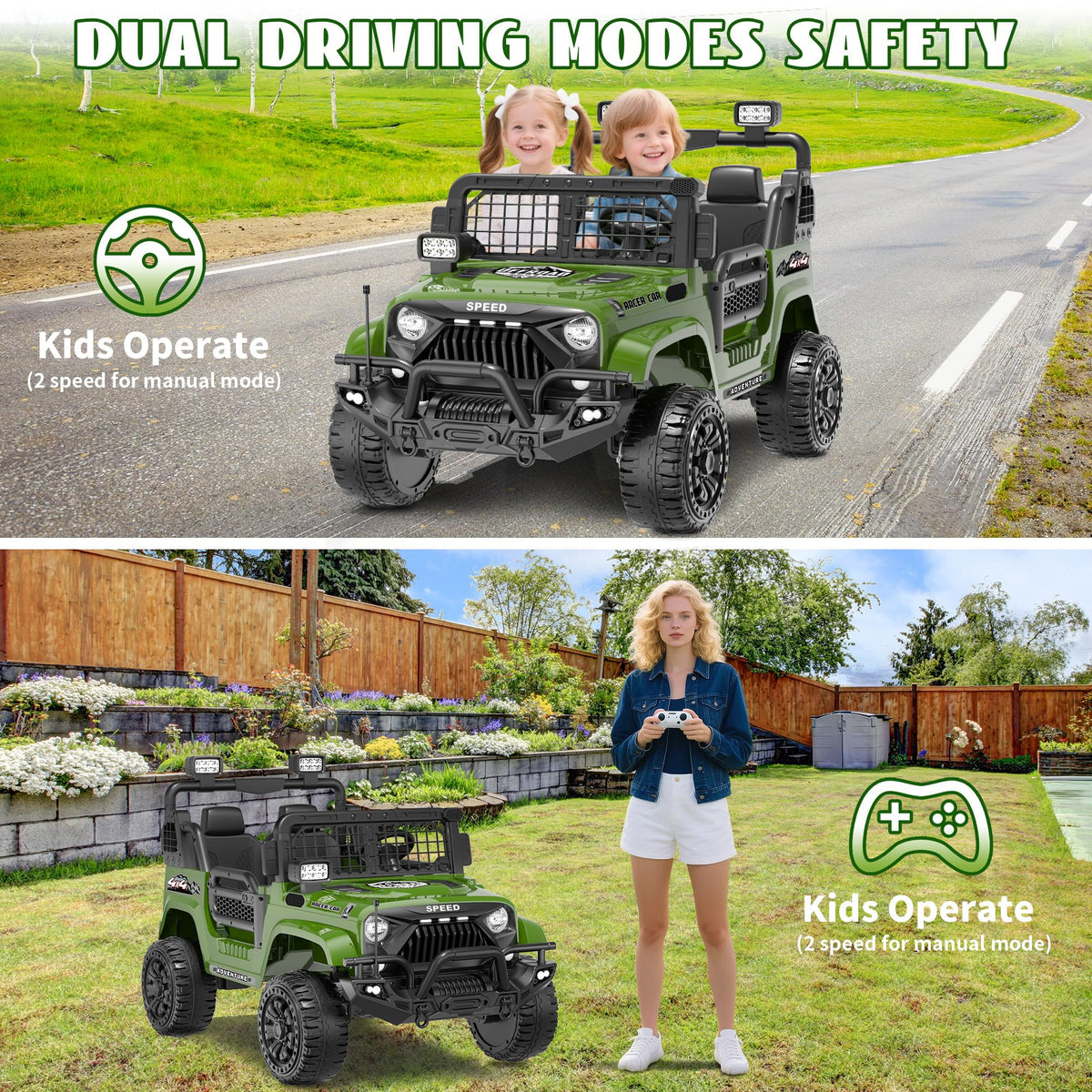 24V 4WD 2-Seater Kids Electric Car U5769